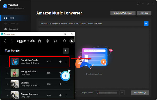tunepat amazon music converter add songs