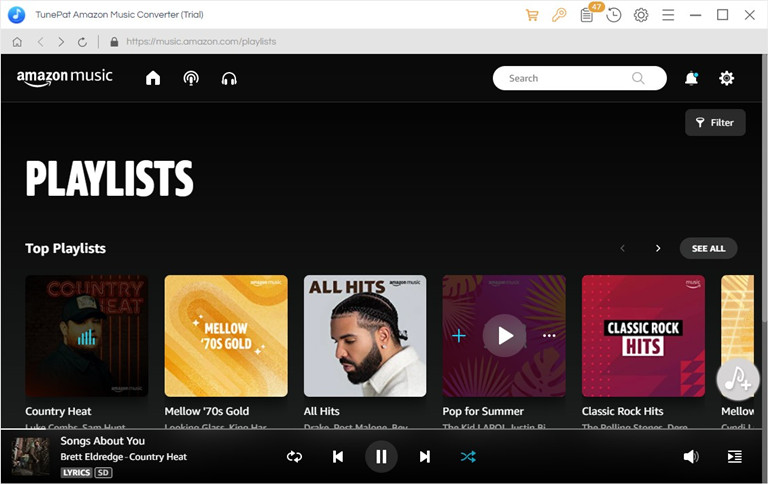 TunePat Amazon Music Conveter interface