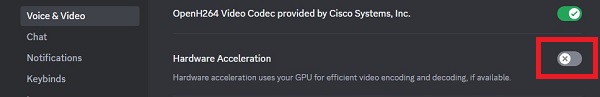 turn off hardware acceleration on discord