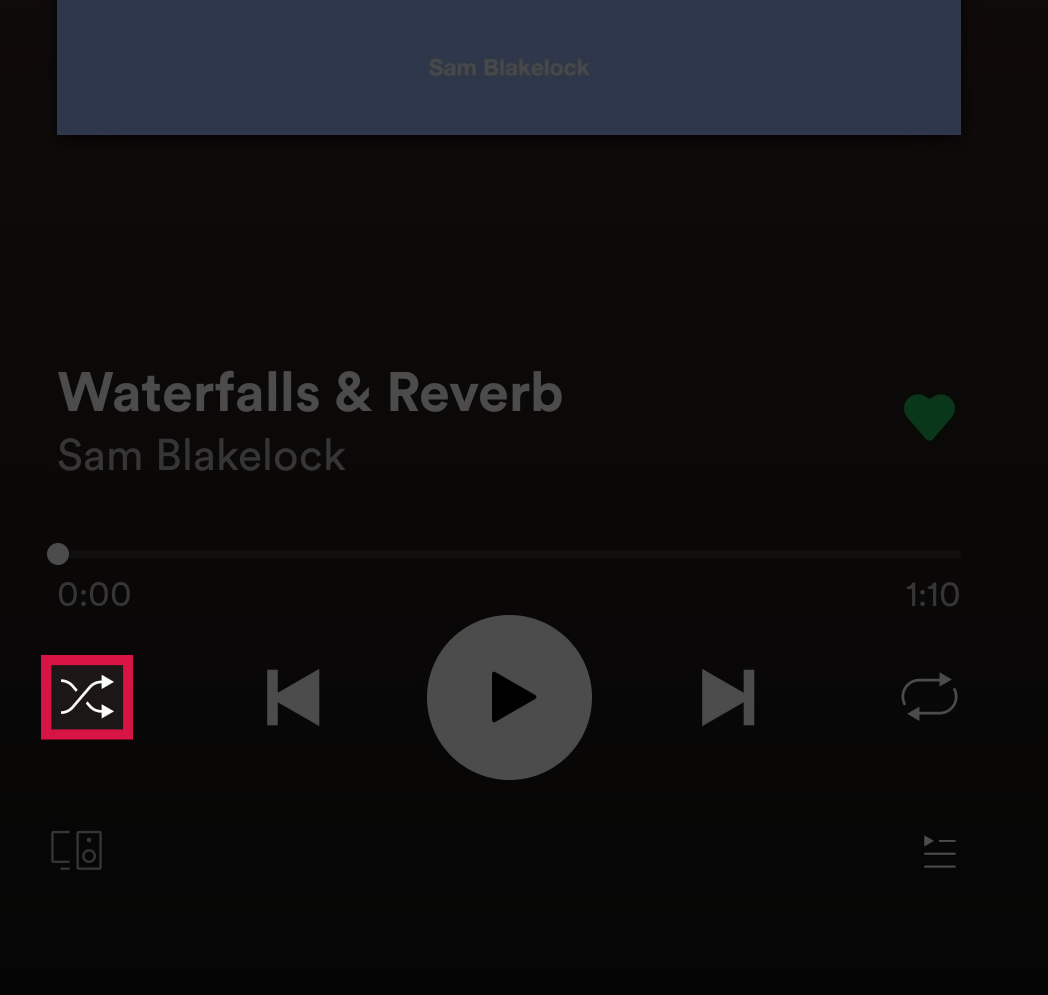turn off spotify shuffle