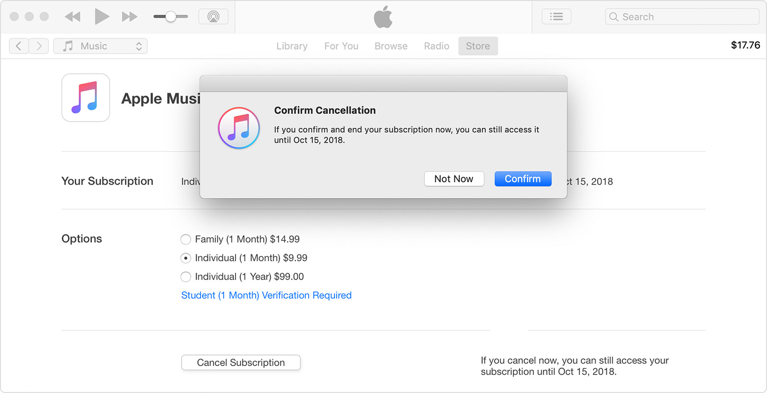 turn off apple music membership