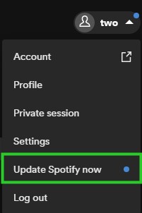 update Spotify now