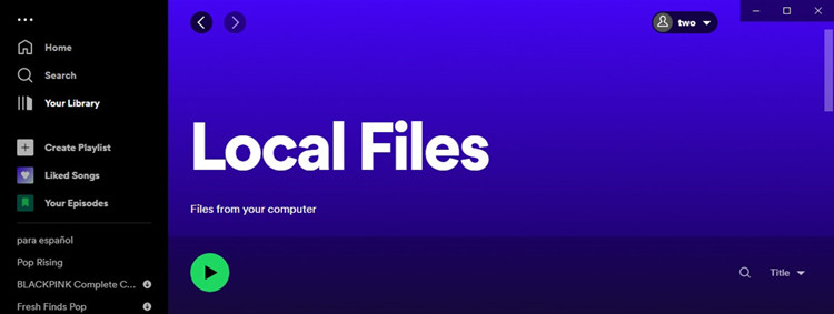 upload local files spotify