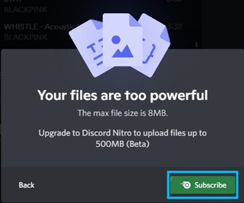 upload music discord limits