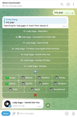 use musichunterbot to download deezer music