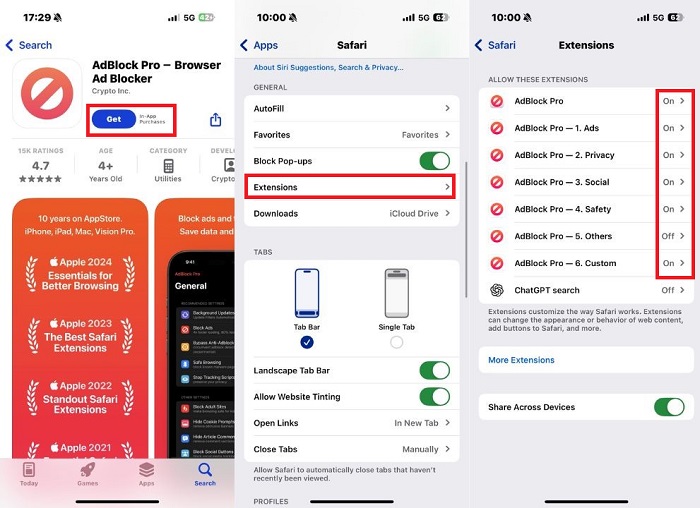 use safari ad blocker