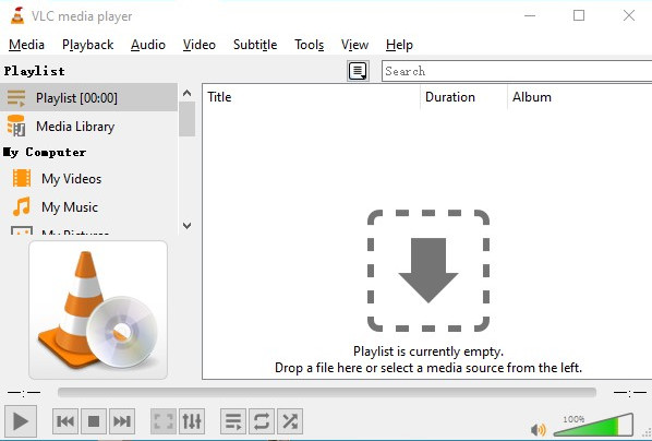 vlc meida player playlist add file