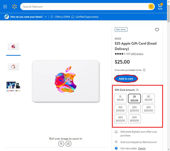 walmart buy apple gift card
