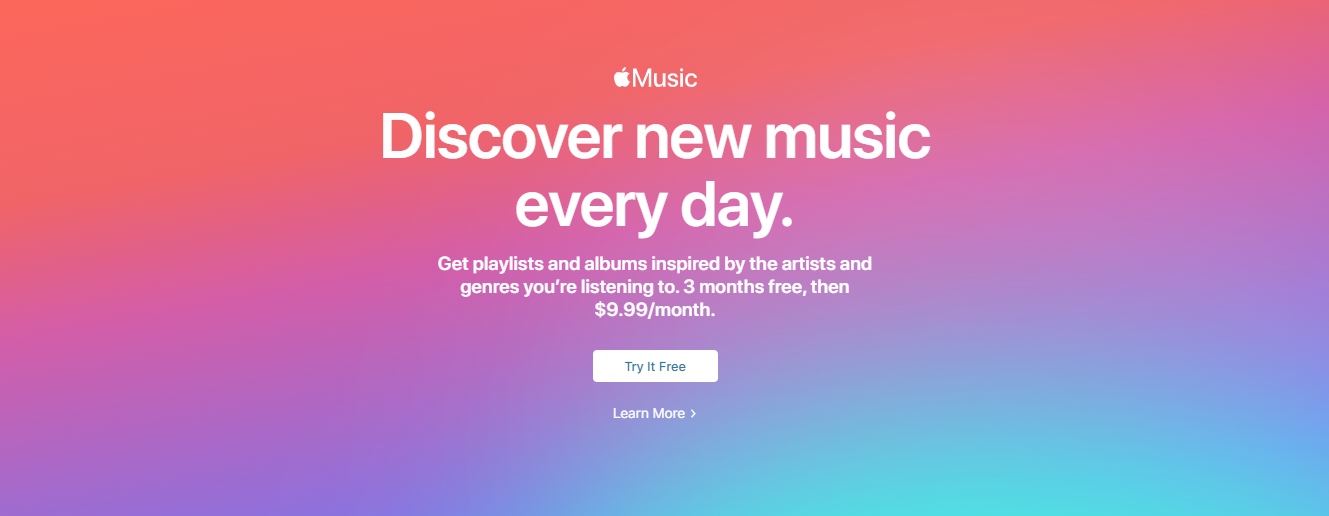 sign up for apple music webpage