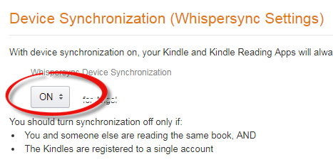 whispersync device synchronization