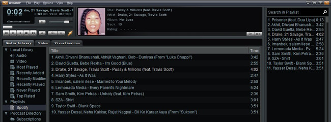 winamp playlist view