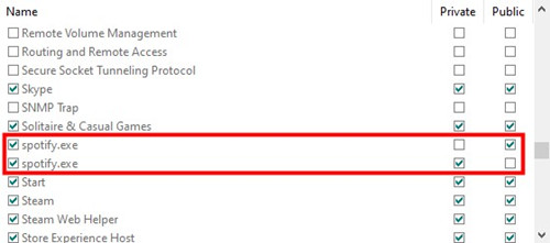 allow spotify.exe through Windows Firework
