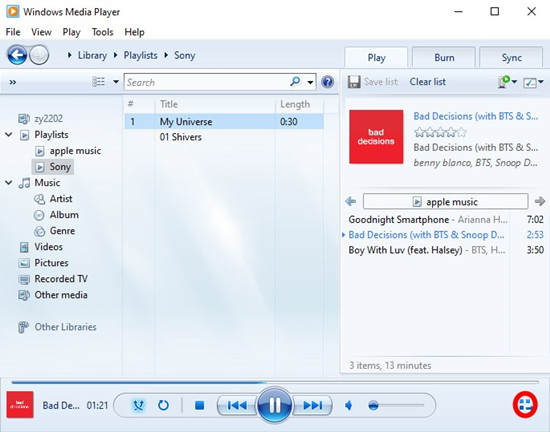 windows media player mini player