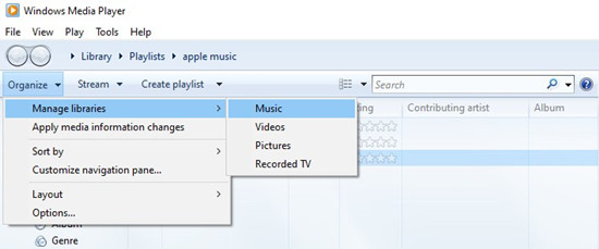 windows media player organize manage libraries music