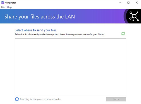 winpinator share files across the lan