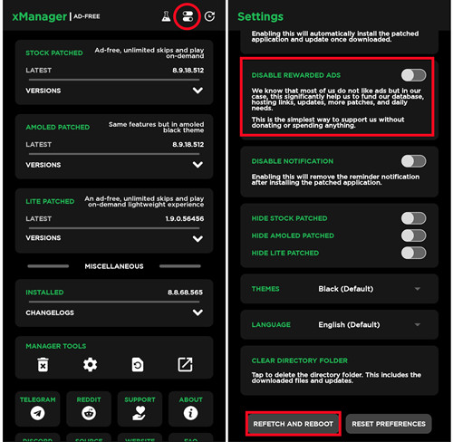xmanager recargar y forzar el reinico