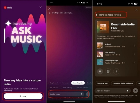 youtube music make playlist by ai