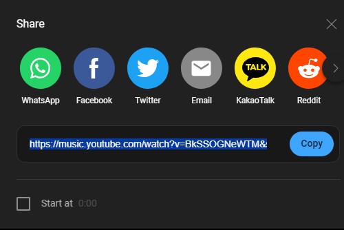 youtube music song share copy