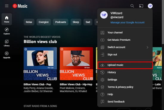 youtube music upload music