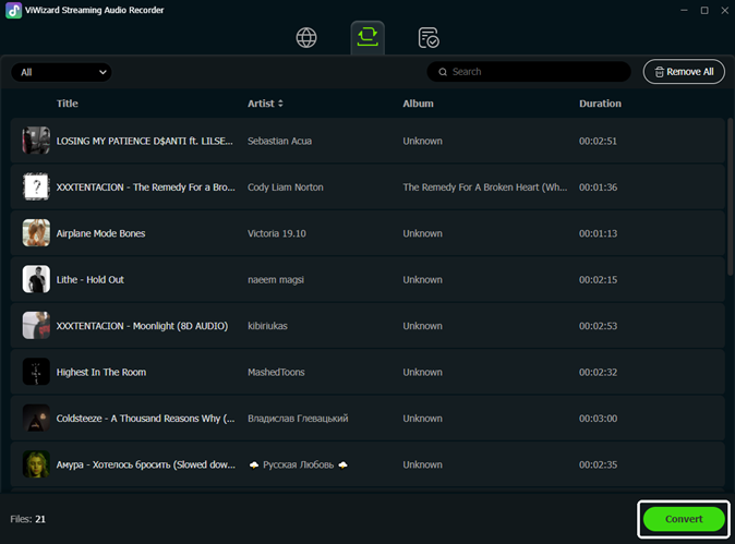 click convert to convert soundcloud music tracks