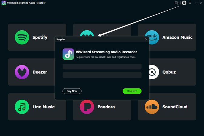 register streaming audio recorder