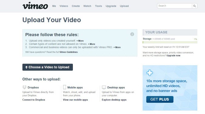 upload itunes videos to vimeo