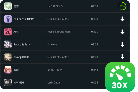 download line music up to 30× faster