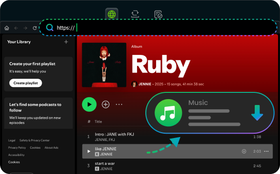 find, play and convert music in one seamless space