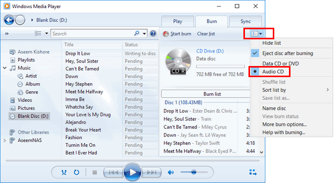 burn spotify music to CD