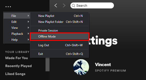 spotify offline mode