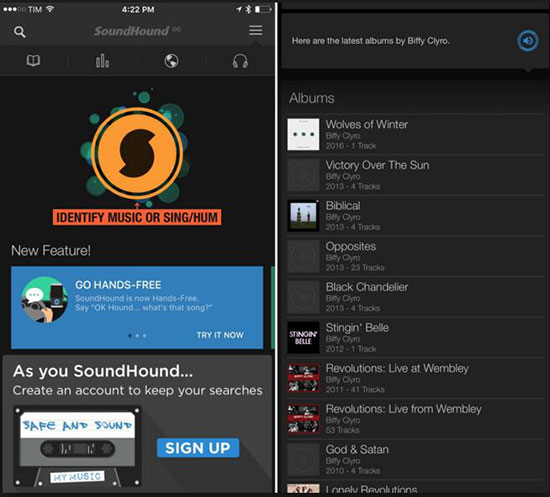 play spotify on soundhound
