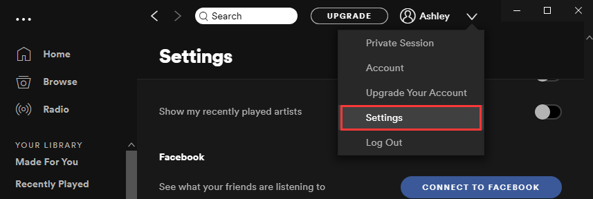 find settings